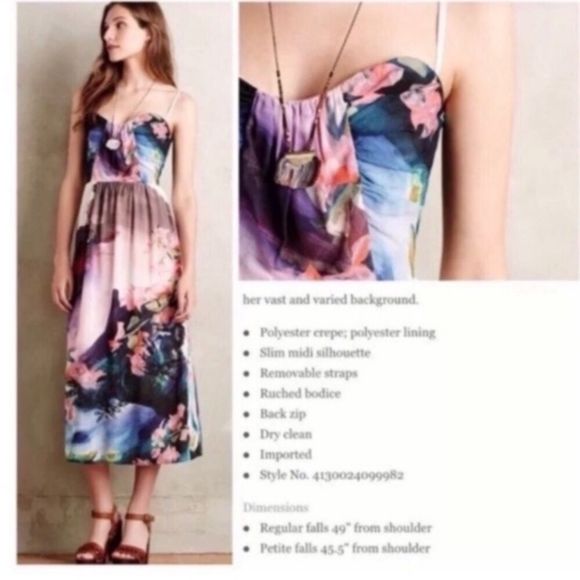 Corey Lynn Calter Anthro Watercolor Floral Dress - Picture 3 of 8